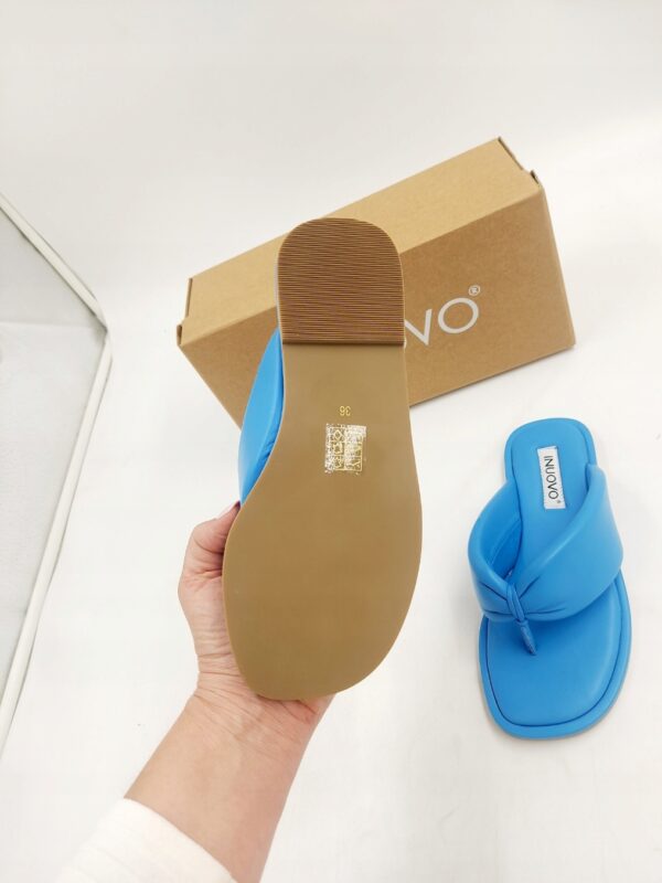 Damskie klapki skórzane japonki INUOVO niebieskie R.36 IN63f