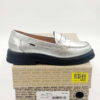 Damskie czółenka skórzane srebrne Bronx loafers R.37 BR83F