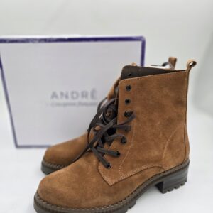 Damskie botki zamszowe brązowe wiązane ANDRE R.41 AN73R