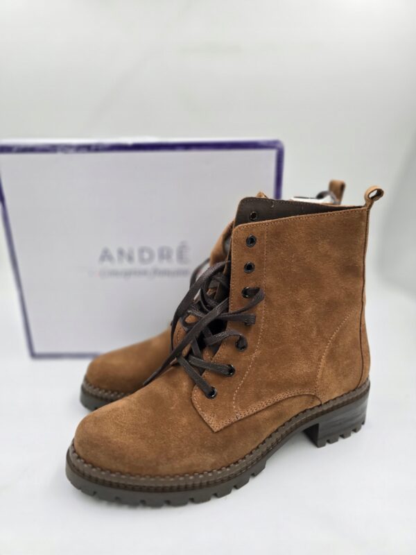 Damskie botki zamszowe brązowe wiązane ANDRE R.41 AN73R