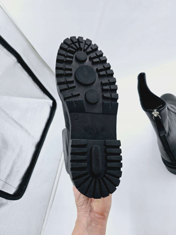 WALK London Damskie botki na platformie skórzane czarne R.41 WA23F