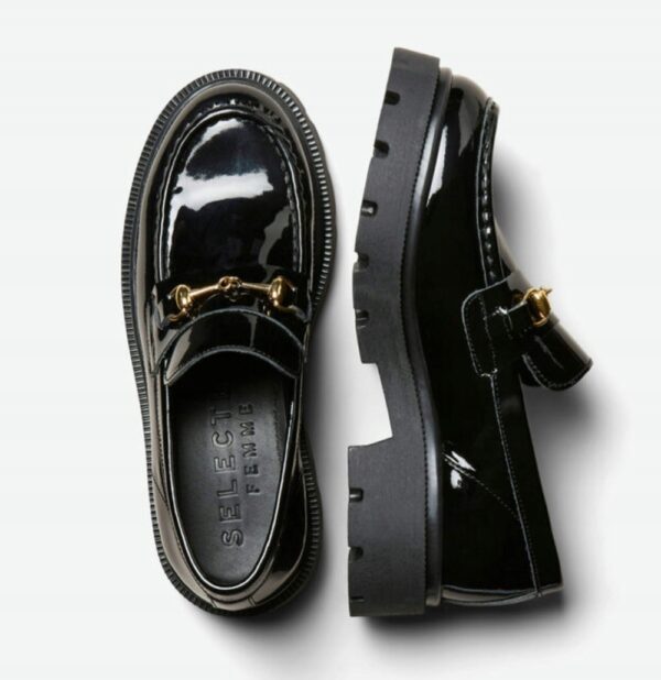 Damskie skórzane lakierowane mokasyny loafersy SELECTED FEMME R.41 SE43E