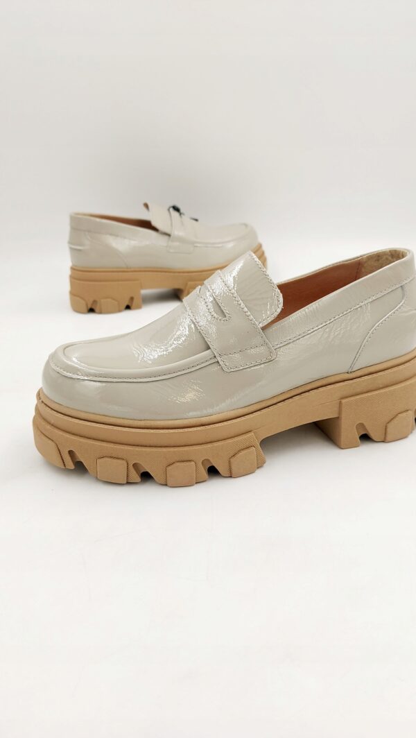 Mokasyny BIANCO Loafersy skórzane szare R.36 BI8M