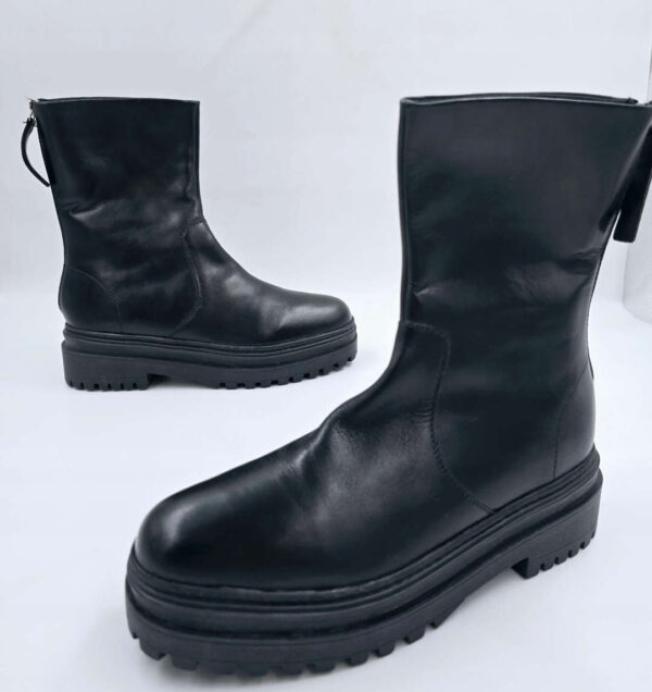 WALK London Damskie botki na platformie skórzane czarne R.41 WA23F