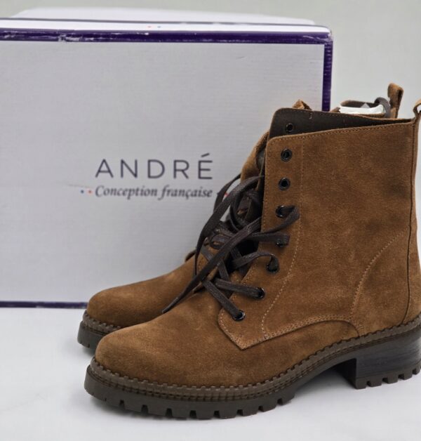Damskie botki zamszowe brązowe wiązane ANDRE R.41 AN73R