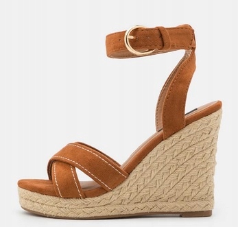 Espadryle na koturnie brązowe ONLY R.37 ON90W
