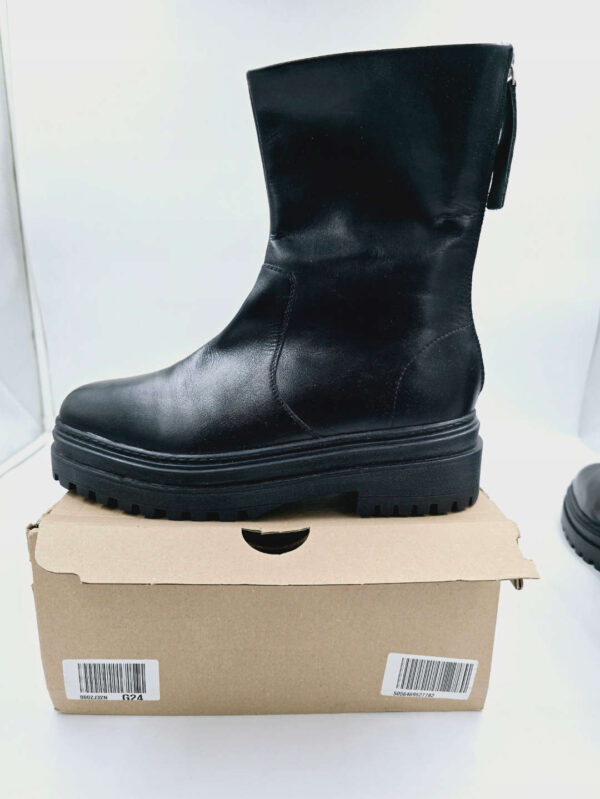 WALK London Damskie botki na platformie skórzane czarne R.41 WA23F