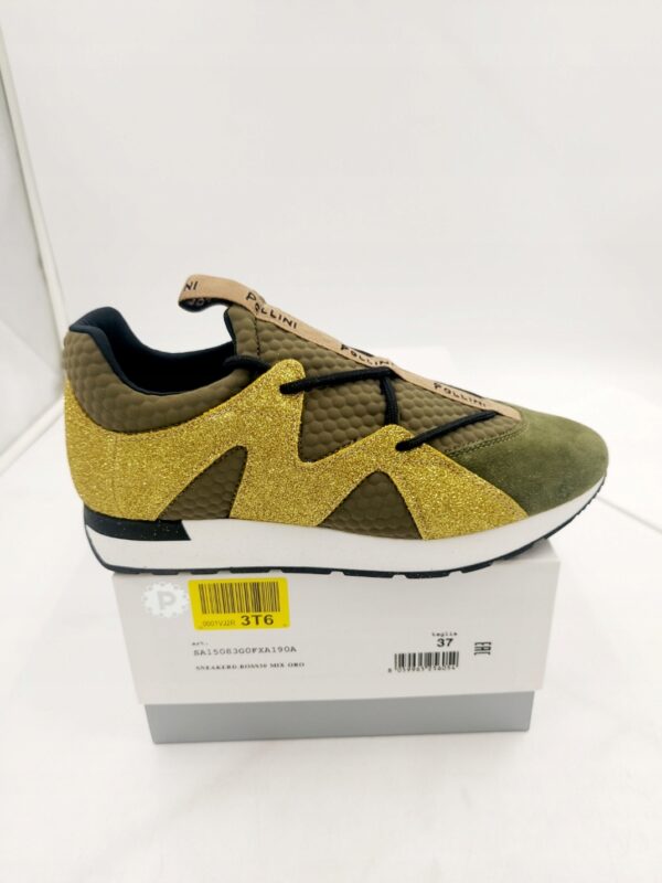 Damskie sneakersy skórzane POLLINI zielone R.37 PO91S