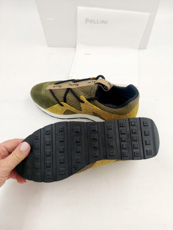 Damskie sneakersy skórzane POLLINI zielone R.37 PO91S