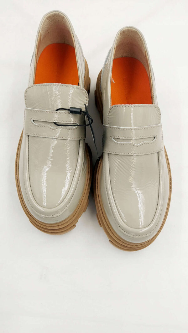 Mokasyny BIANCO Loafersy skórzane szare R.36 BI8M