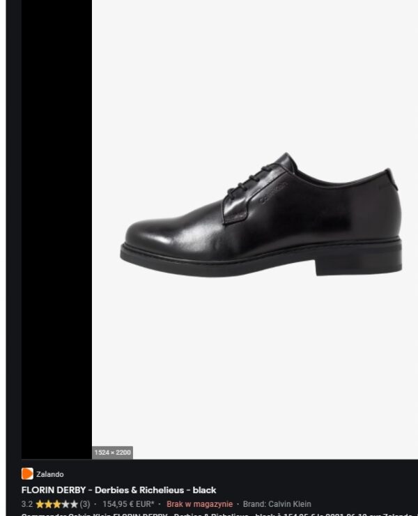 Calvin Klein Farasha półbuty skórzane R.36 CA5N