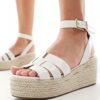 Białe sandały espadryle na koturnie RAID Wide R.40 RA63F