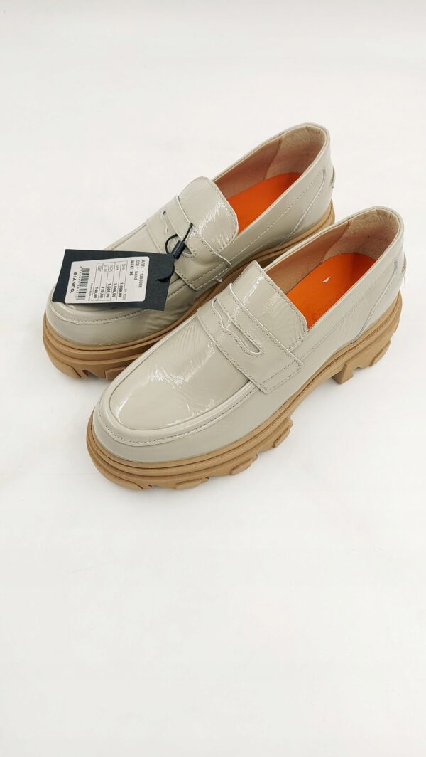 Mokasyny BIANCO Loafersy skórzane szare R.36 BI8M