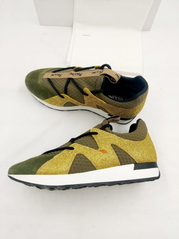 Damskie sneakersy skórzane POLLINI zielone R.37 PO91S