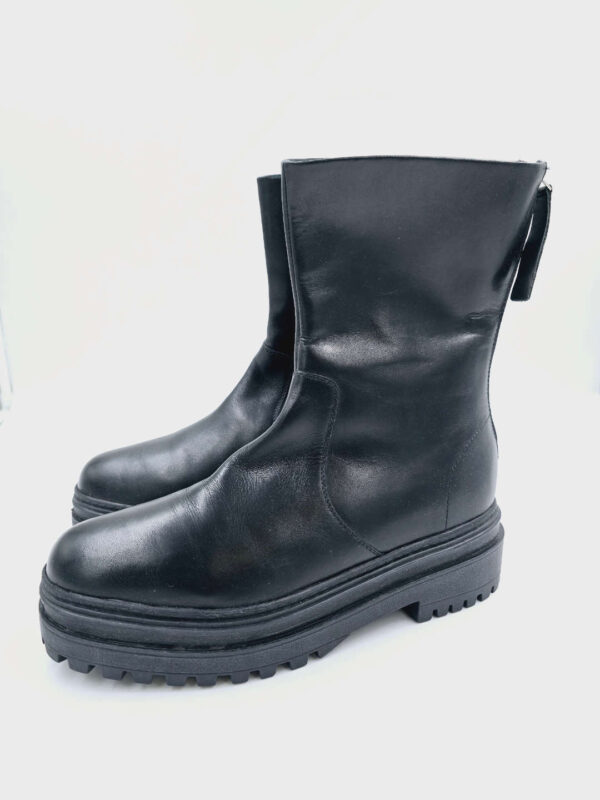 WALK London Damskie botki na platformie skórzane czarne R.41 WA23F