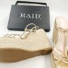 Damskie sandały na koturnie złote RAID R.40 RA12G
