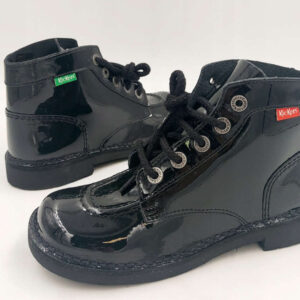 Boy's Girls Kickers Kick Hi Zip Patent R.37/36 KI97P