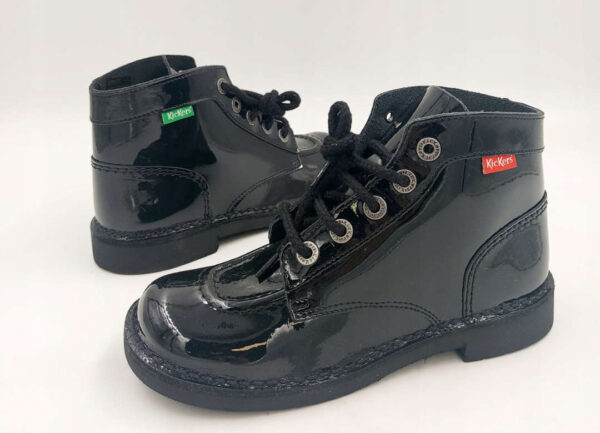 Boy's Girls Kickers Kick Hi Zip Patent R.37/36 KI97P