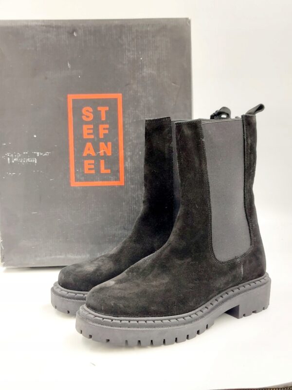 Damskie botki zamszowe na platformie czarne STEFANEL R.39 ST72A