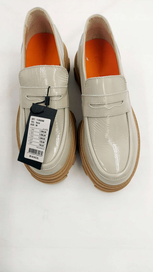 Mokasyny BIANCO Loafersy skórzane szare R.36 BI8M
