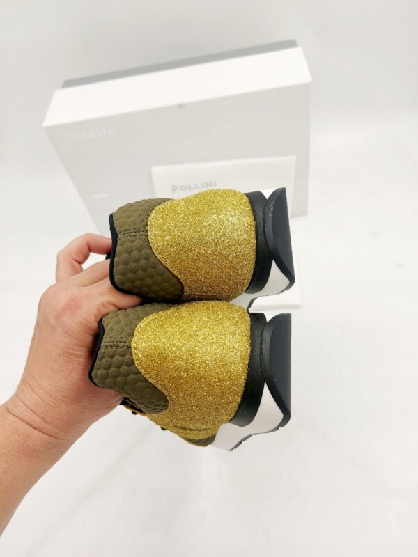 Damskie sneakersy skórzane POLLINI zielone R.37 PO91S