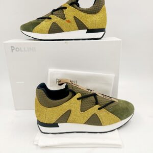 Damskie sneakersy skórzane POLLINI zielone R.37 PO91S