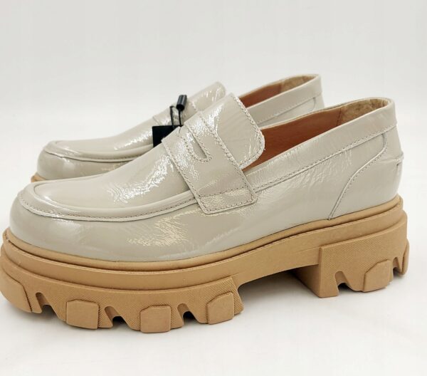 Mokasyny BIANCO Loafersy skórzane szare R.36 BI8M