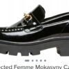 Damskie skórzane lakierowane mokasyny loafersy SELECTED FEMME R.41 SE43E