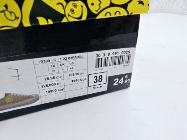 Buty damskie tenisówki żółte trampki SMILEY  R.38  SM93R