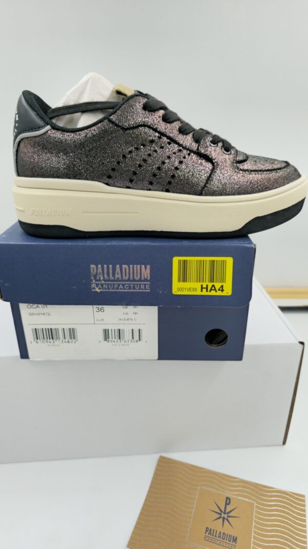 Sneakersy niskie skórzane Palladium  metaliczne szare  R.36 PA92D