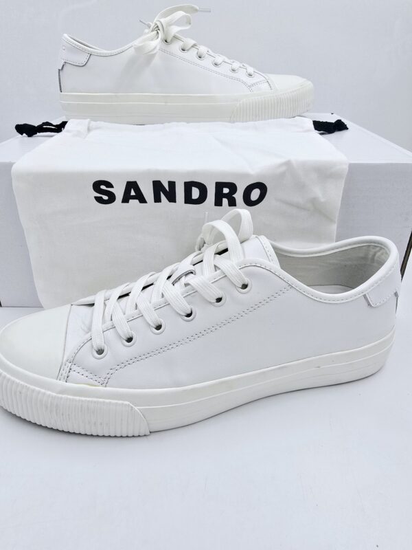 SANDRO E21 VULCA trampki białe skórzane unisex sneakersy R.44 SA12D