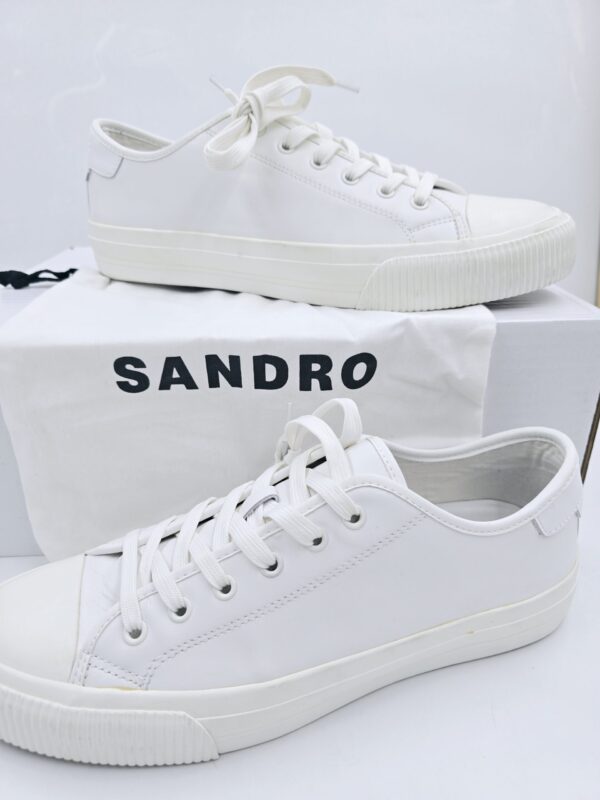 SANDRO E21 VULCA trampki białe skórzane unisex sneakersy R.44 SA12D