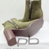 Botki damskie na obcasie lub LES PETITES zielone R.38 LP656