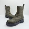 Zimowe botki khaki skóra + materiał FRIDA | Ciepłe i stylowe! R.40 FR52H